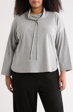 Max Studio Funnel Neck Top in Heather Light Grey at Nordstrom Rack, Size 2X