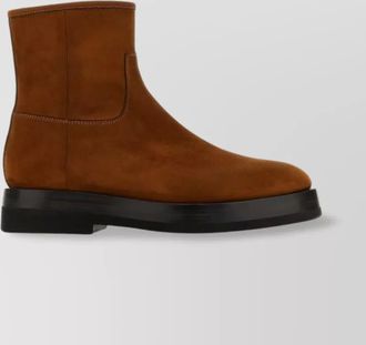 Santoni suede ankle boots with block heel