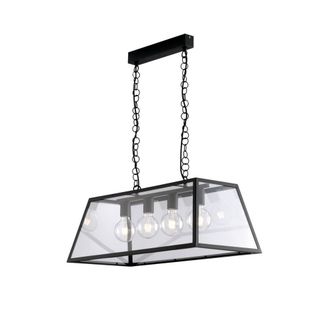 Netlighting Lexington Bar Lantern Ceiling Pendant Black Transparent E27