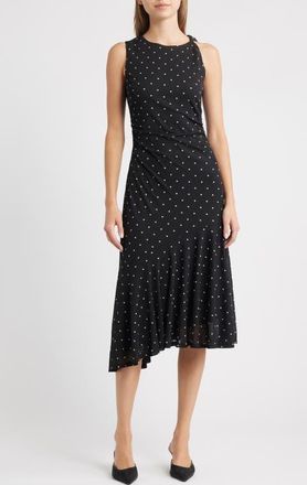 Rails Daija Polka Dot Sleeveless Asymmetric Midi Dress in Polka Dots at Nordstrom, Size Xx-Large
