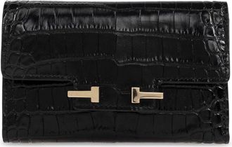 Tom Ford Leren Portemonnee - Dames - Portefeuilles - Zwart - ONE Size - Leer - Accessoires