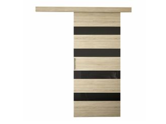 Mirjan24 Mobilier1 - Puerta Corredera Closico 174, Roble Sonoma + Negro