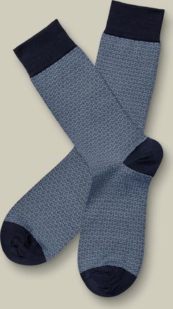 CHARLES TYRWHITT Diamond Socks - Denim Blue Size 6-10 by Charles Tyrwhitt