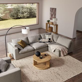Castlery Gray Right Chaise Sectional Sofa | Dawson by Castlery