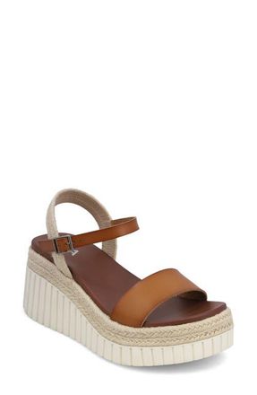 Mia Yanis Ankle Strap Platform Wedge Sandal in Tan at Nordstrom, Size 7.5