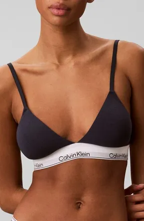 Calvin Klein Lightly Lined Racerback Bralette in Speakeasy at Nordstrom, Size X-Large