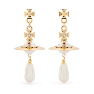Vivienne Westwood Earrings, female, Yellow, Size: ONE SIZE Pearl Drop Earrings