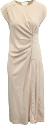 Sportmax Pleated Midi Dress in Pink Viscose