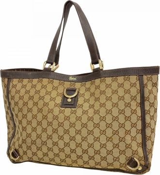Gucci Brown Canvas Tote Bag (Pre-Owned)