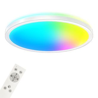 Briloner Lampada Da Soffitto A Led Smart Rgb Bluetooth Wifi Timer Alexa Bianca 22w &Oslash;42cm Briloner