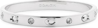 Coach Logo Crystal-embellished Bracelet - Silver - One Size