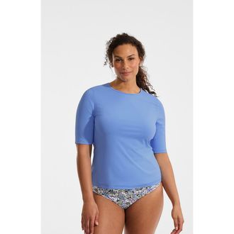 Lands End Elbow Sleeve Relaxed UPF 50 Rash Guard in Lake Blue at Nordstrom, Size 3 X