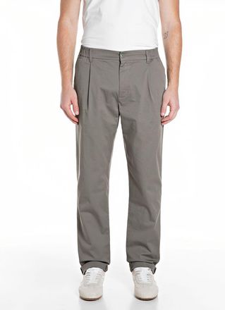 Replay Chinohose REPLAY ADHANN, Herren, Gr. 30, L&auml;nge 34, storm gray, Web, Obermaterial: 97% Baumwolle, 3% Elasthan, unifarben, normal, Hosen Chinohose, im T