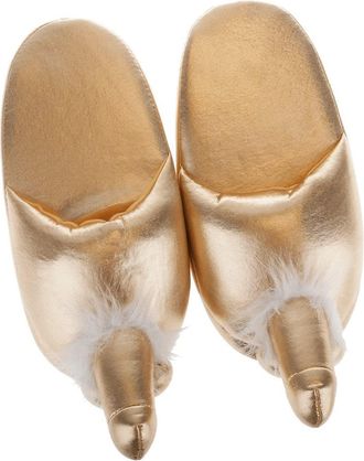 Generic Unisex Cute Women Funny Slippers Novelty Gag Gift Sexy Indoor Flat Shoes Anti Slip Winter Furry Slippers Rude Naughty Gifts Gold