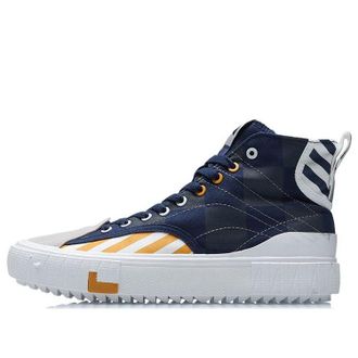 Li-Ning x Disney Canvas Hi Shoes Navy Yellow White AGCR179-2