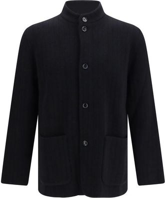 Lardini Black Wool Oves Aries Full-Length Mens Jacket