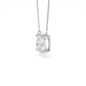 The Diamond Store Wanderlust Floating Oval Cut Lab Diamond Solitaire Necklace 1.50ct H/SI in 9K White Gold