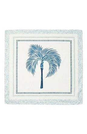 Nicole Miller Palm Tree Satin Scarf in Navy at Nordstrom Rack