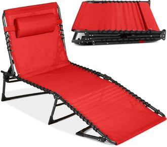Best Choice Products Patio Chaise Lounge Chair, Outdoor Portable Adjustable Pool Recliner w/ Pillow