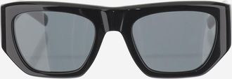 Saint Laurent Womens Square Logo Sunglasses Black Frame Acetate; Lenses Nylon