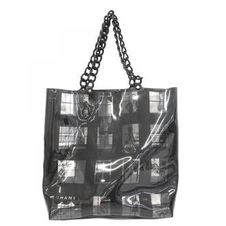 Chanel Black Vinyl Tote Bag (Pre-Owned)