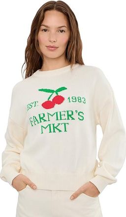 525 america Bella Graphic Pullover Womens Sweater Chalk Combo : XS, Cotton