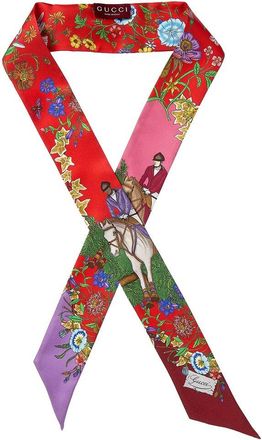 Gucci Equestrian Silk Twill Ribbon Scarf