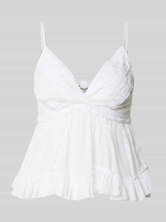 Only Slim Fit Top aus reiner Baumwolle Modell TARIA in Weiss, Gr&ouml;&szlig;e XL