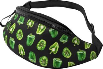 Generic Bell Pepper Green Waist Bag Chest Bag Unisex Bumbags For Outdoors Shopping Marathon 14X35Cm