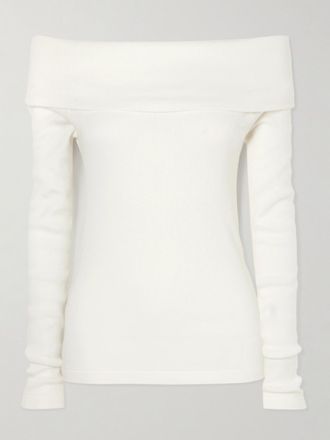 Lisa Yang Maglia A Spalle Scoperte In Misto Cotone E Cashmere Claudina - Bianco sporco