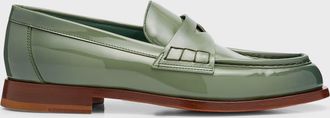 Santoni Airglow Patent Penny Loafers
