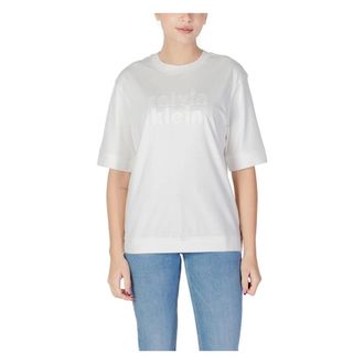 Calvin Klein Jeans T-Shirts, female, White, Size: XS Oversized Boyfrie T-Shirt