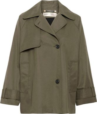 Inwear Beetle Green Jas met Coole Twist - Dames - Zomerjassen - Groen - L - Katoen - Jassen