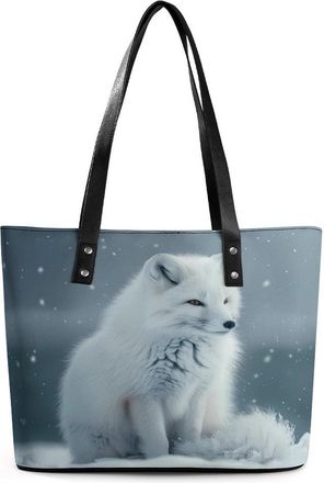 Generic Winter Fox Tote Bags for Women Cute Shoulder Purses Handbags