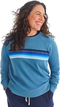 primary Womens Fit 24/7 Banner Stripe Sweatshirt in Moonlight Banner at Nordstrom, Size X-Small