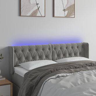 vidaXL Cabecero Con Led De Terciopelo Gris Claro 163x16x78/88 Cm Vidaxl