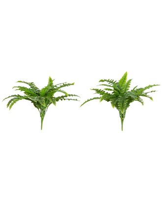 Nearly Natural Set of 2 Indoor/Outdoor UV-Resistant Artificial Boston Ferns