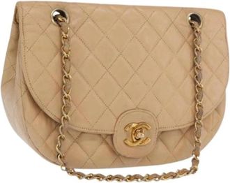 Chanel Pre-owned Vintage Schoudertas - Dames - Vintage Schoudertas - Beige - ONE Size - Leer - Vintage