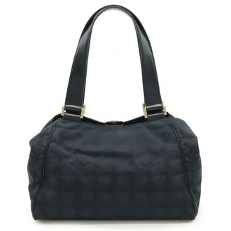 Chanel Black Nylon Handbag Shoulder Bag Tote Bag (Pre-Owned)