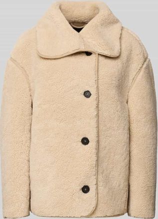 OPUS Jacke aus Teddyfell mit Knopfleiste Modell Hafine in Beige, Größe 38