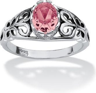 Palm Beach Jewelry Simulated Birthstone Sterling Silver Ring