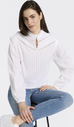 Boss Orange by Hugo Boss Schlupfbluse BOSS ORANGE Bancet Premium Damenmode, Damen, Gr. 36, wei&szlig; 100, Web, Obermaterial: 100% Baumwolle, unifarben, h&uuml;ftlang, Blusen Schlupfblus