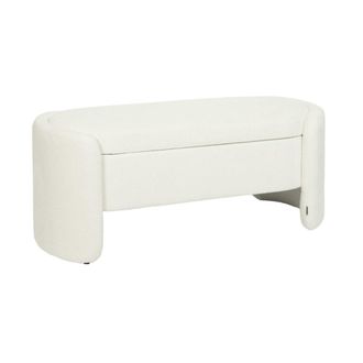 Sweeek Banco ba&uacute;l, pie de cama contempor&aacute;neo de tela simple, blanco