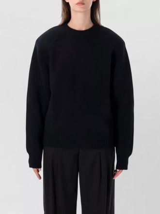 Frankie Shop wool-blend relaxed-fit ribbed crew-neck padded shoulder sweater