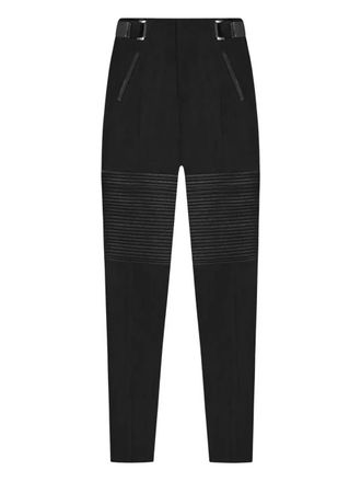 Mani&egrave;re De Voir ribbed knee panel eiffel plaque leggings - Black