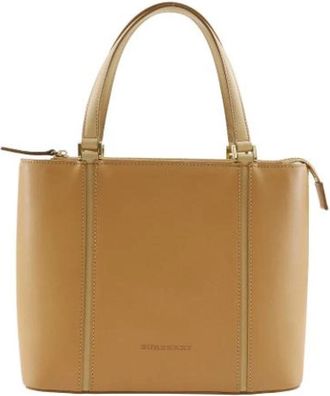 Burberry Pre-owned Handbag - Dames - Vintage Handtas - Beige - ONE Size - Leer - Vintage