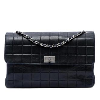 Chanel Pre-owned Vintage Quilted Lambskin Crossbody Bag - Dames - Pre-owned - Zwart - Maat: ONE Size Leer