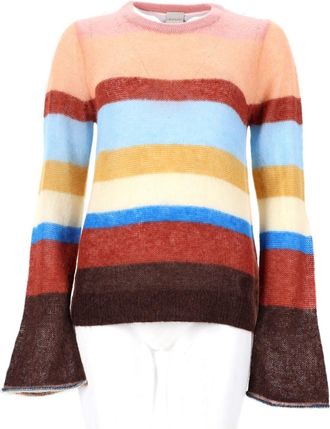 Paul Smith Horizontal Striped Knit Sweater With Flared Sleeves