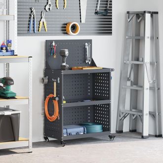 Berkfield Home Tool Trolley Anthracite 65 x 35 x 111 cm Powder-coated steel