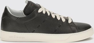 Kiton Low-Top Sneakers in Pebbled Calfskin with Exposed Stitching